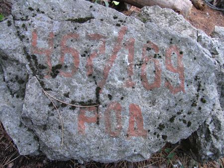 камень с номером гидрологического учета ЯГГи ИГ партии