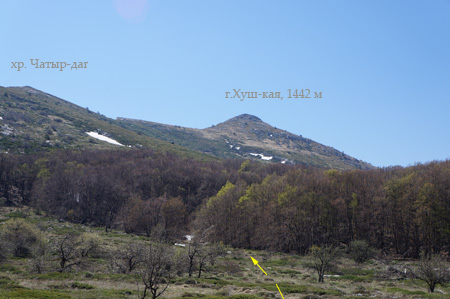 ур. Алимова балка с видом на хребет верхнего плато