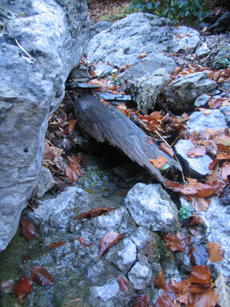 3. выход воды из-под камня