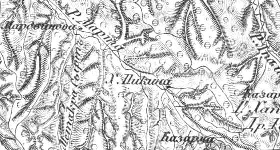 хутор Пикина на карте 1865 г.
