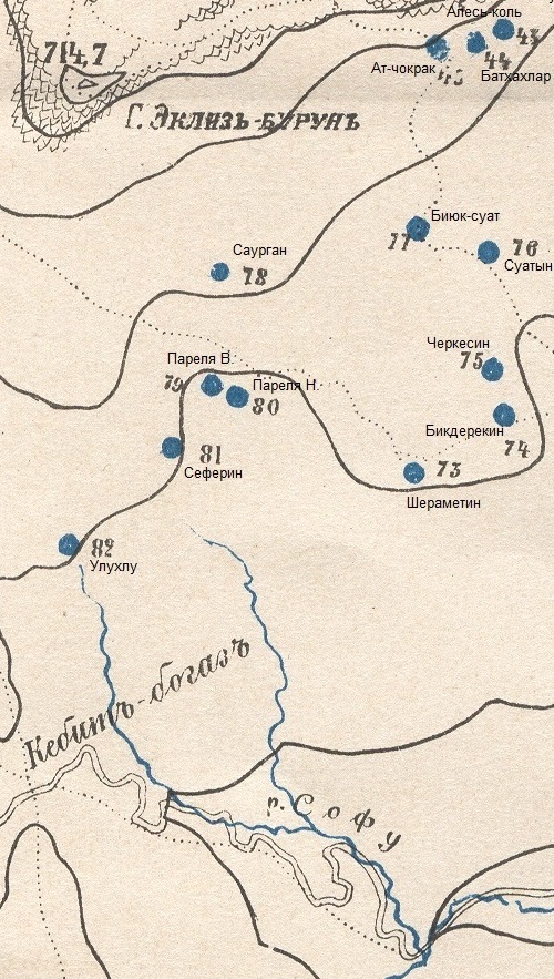 фрагмент схематичной карты Головкинского, названия добавлены мною