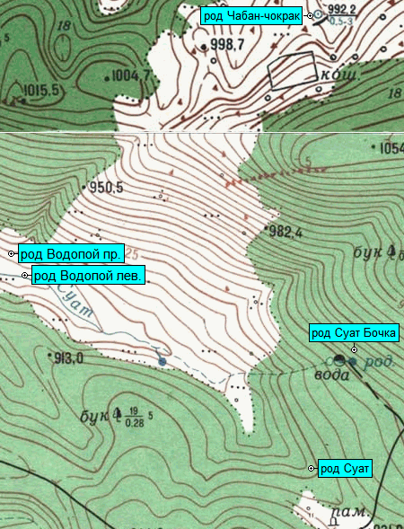 верховья Суата на современной карте