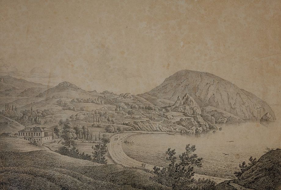 поместье Ришелье и деревня Гурзуф на картине Кугельгена, 1810-е годы