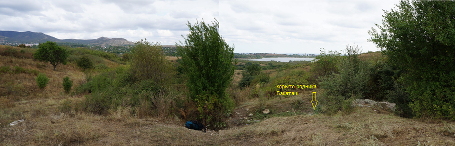 панорама с видом на С: Агармыш, Старый Крым и водохранилище
