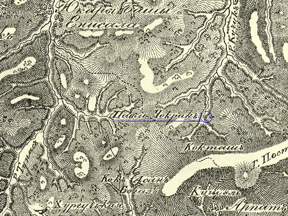 Павло Чокрак на карте для Сборника Кеппена 1836 г.