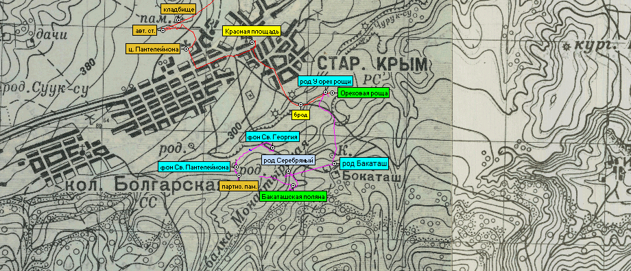 Бокаташ на карте 1942 года