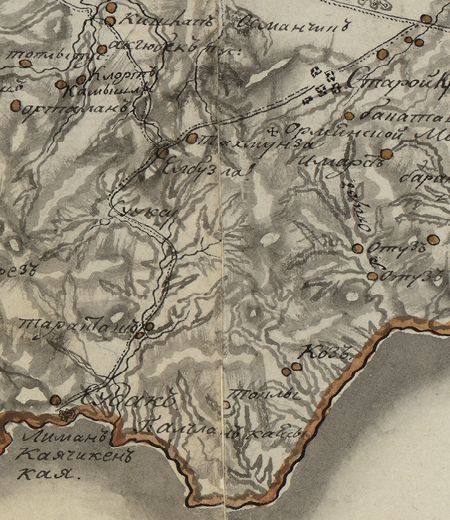 Сууксу на фрагменте Карты области Таврической 1787 г.