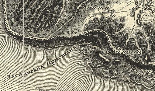 графическое изображение местоположения Ласпи на карте 1817 г.
