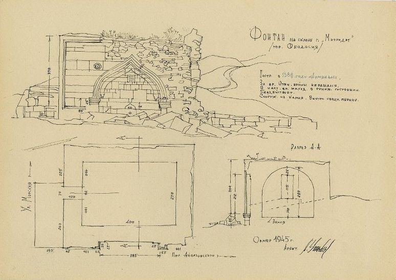 Чертёж архитектора А.П. Уткина 1945 г.