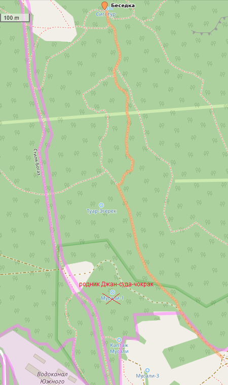 пример отображение родника с ошибочным названием Мусали-1 на сайте Ялтинского заповедника