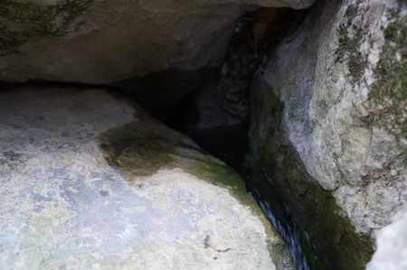выход воды в камнях