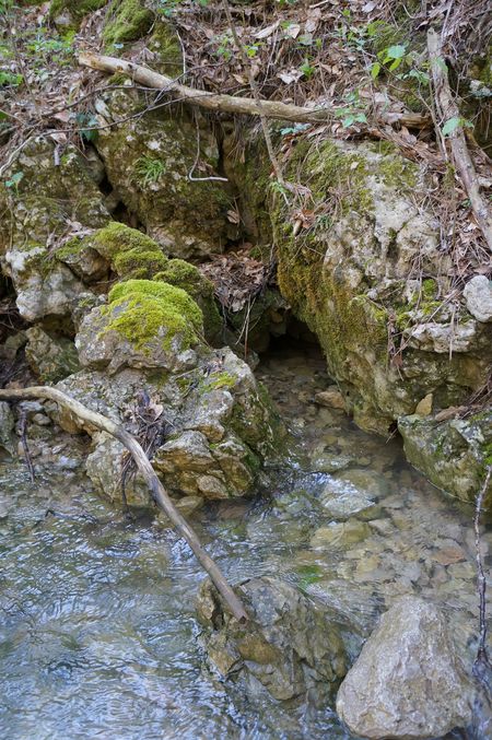 выход воды №1, самый верхний по руслу