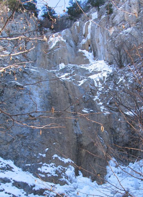 замёрзший водопад Весенний 6 января 2008 года