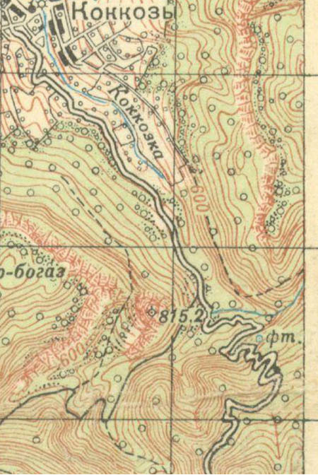обозначение фонтана на карте 1941 г.