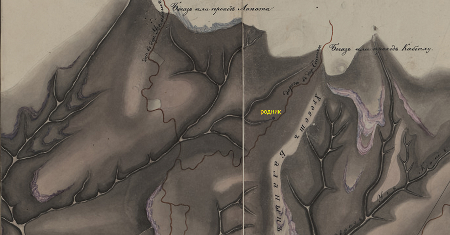 фрагмент карты Южного Крыма 1836 года