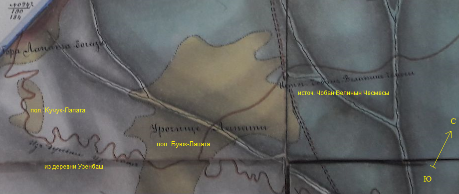 фрагмент плана Ай-Васильской казённой лесной дачи 1886 г.
